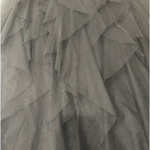 Tulle A-line 2 Layer Tiered Skirt, Black Skirt With Elastic Waist Size Large - Picture 4 of 5